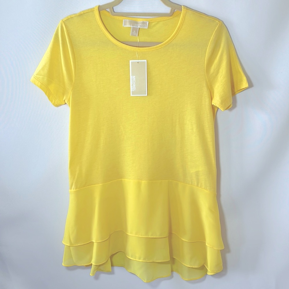 MICHAEL Michael Kors Short Sleeve Tiered Hem T Shirt